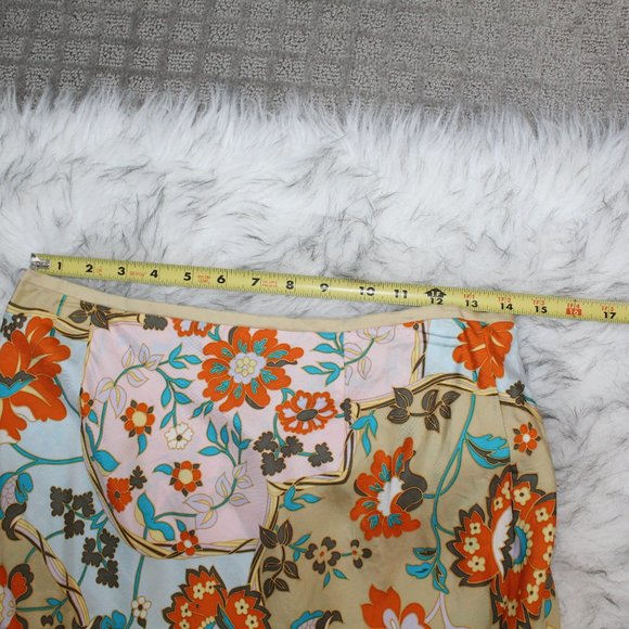 Etcetera 100% Silk Floral Skirt Asymmetrical Hem - Picture 5 of 12